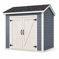 Abri de jardin en bois composite avec portes doubles gris et ivoire 200x150x210 cm