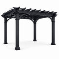 Pergola en aluminium noir 3x4 m autoportante