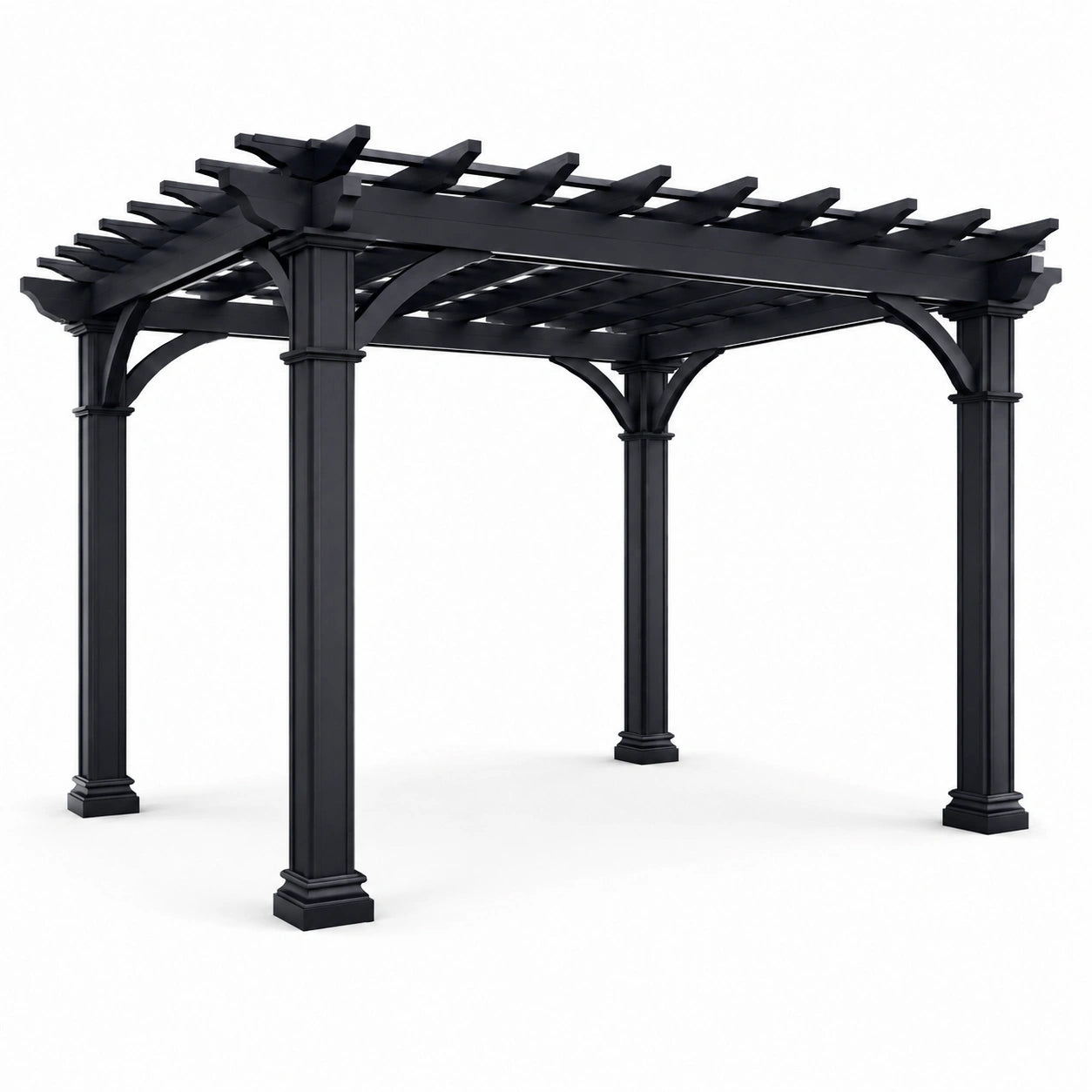 Pergola en aluminium noir 3x4 m autoportante