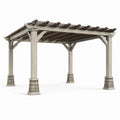 Pergola carrée en bois et pierre 300x300 cm