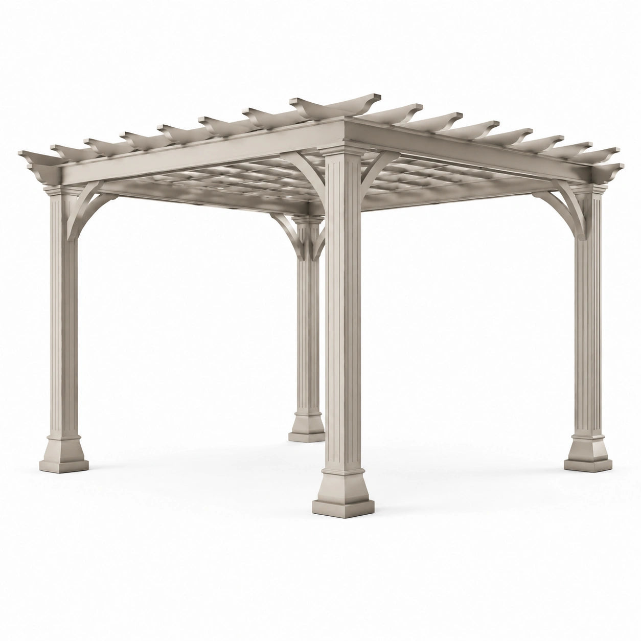 Pergola en Aluminium Beige avec Revêtement en Poudre 300x300x250 cm