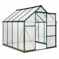Serre de jardin en aluminium et polycarbonate alvéolaire vert 190x190x195 cm