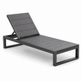 Chaise Longue en Aluminium Gris avec Surface Composite 200x70 cm