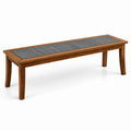 Banc en bois d'acacia et ardoise rectangulaire 160 cm