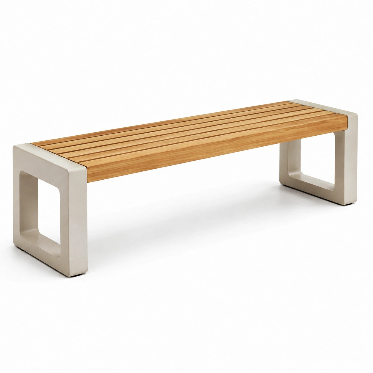 Banc en bois de teck et béton 160 cm