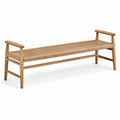 Banc en bois avec assise en corde de jute