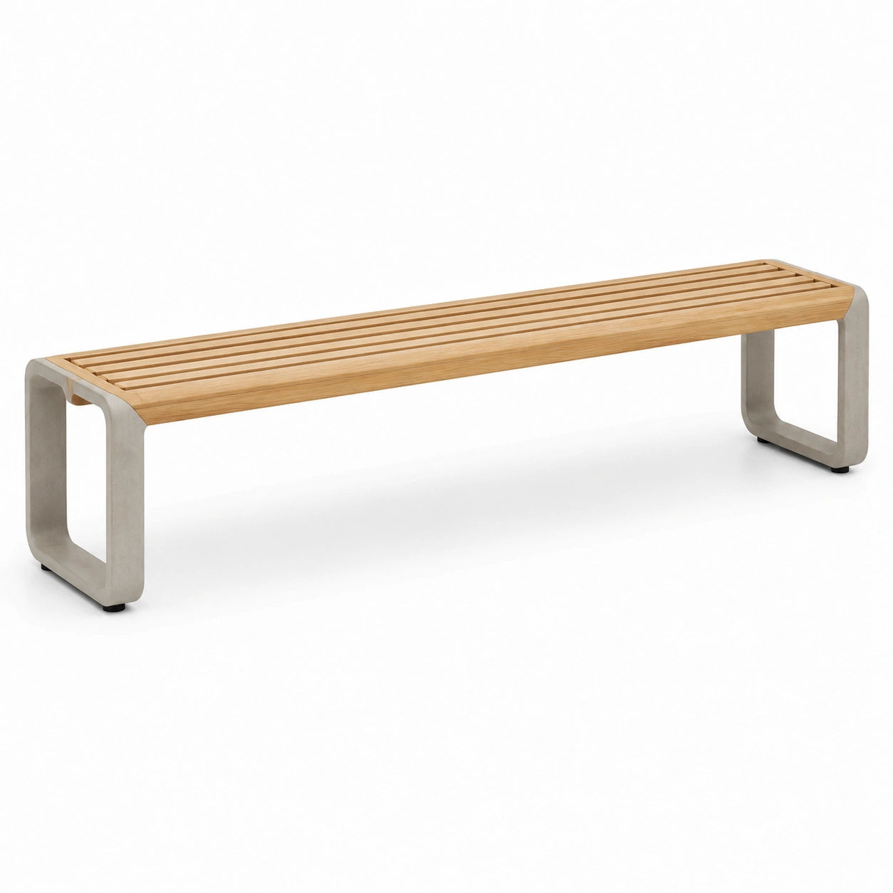 Banc en bois d'acacia et béton, 180 cm