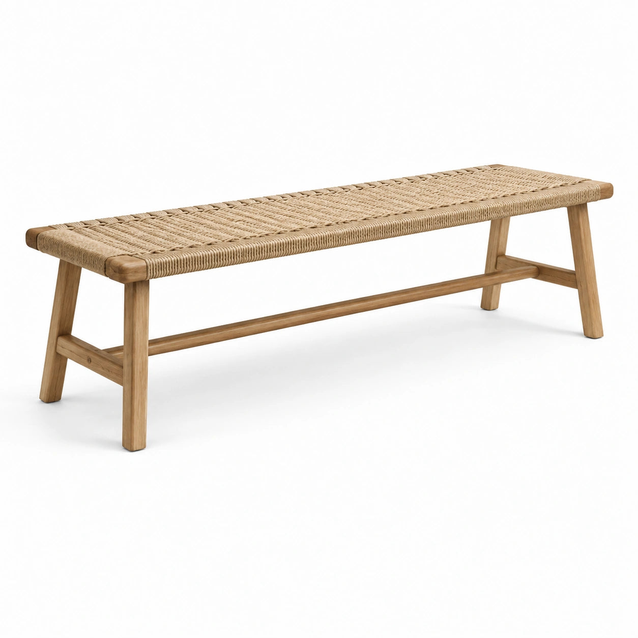 Banc en bois massif et jute tressée 180 cm