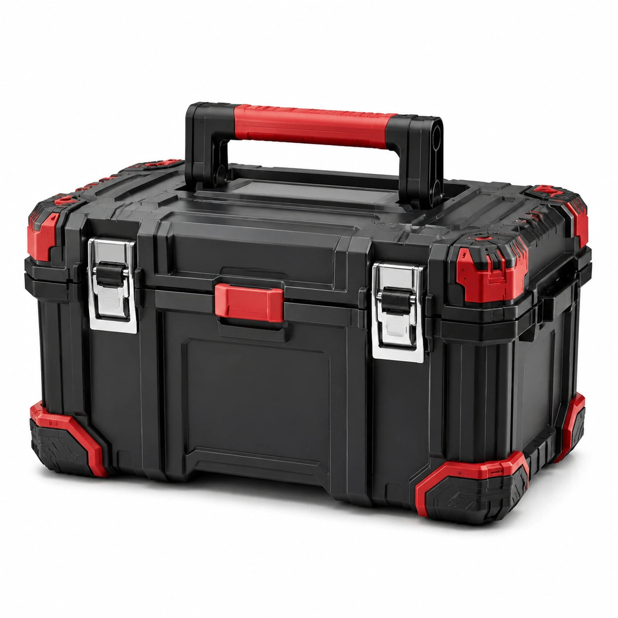 Boîte à outils en plastique ABS noir et rouge 45x30x25 cm